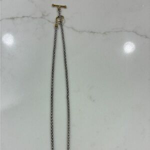 20” Sterling Silver w/Gold Toggle Necklace